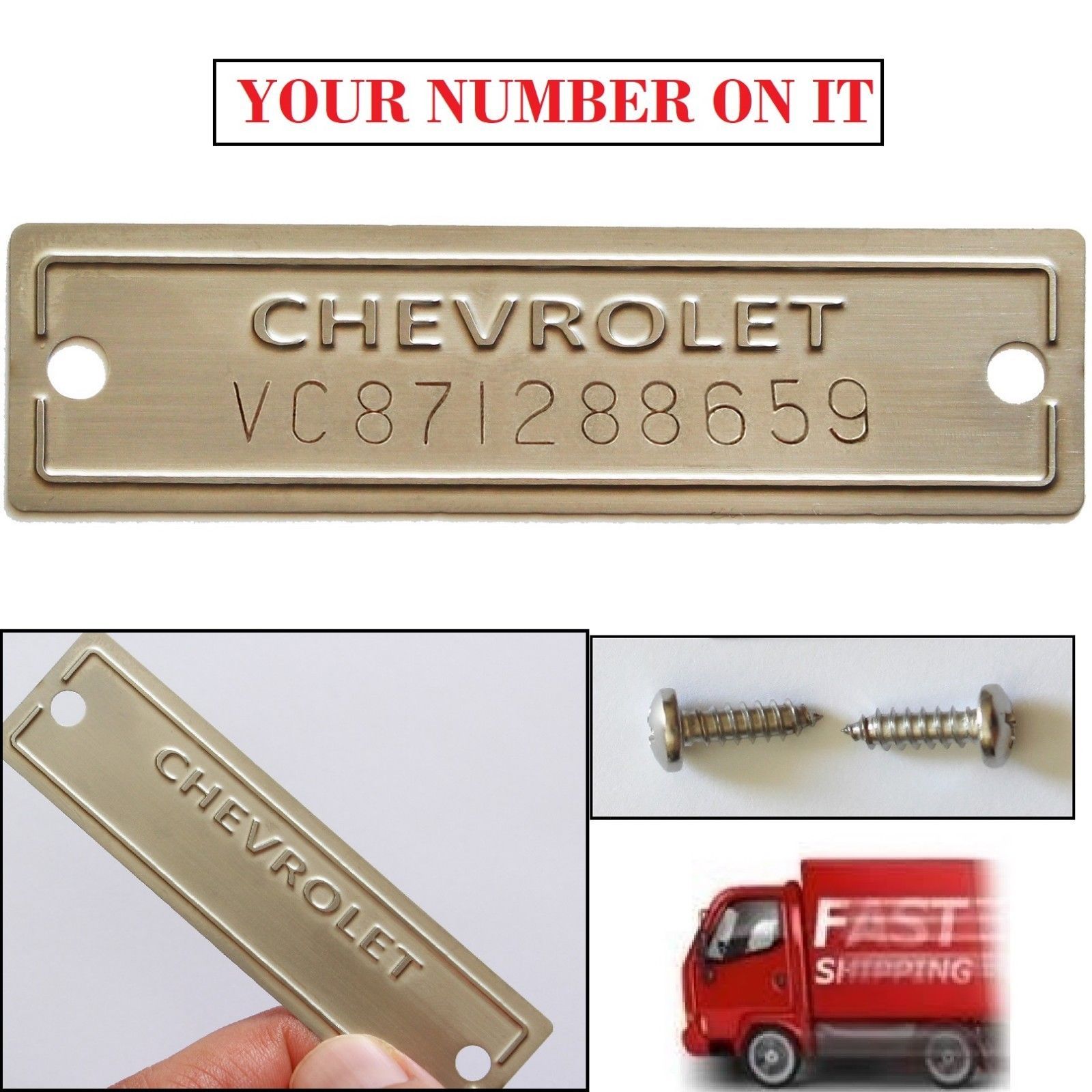 Chevrolet VIN Plate Serial Number Data Chevy ID Tag  