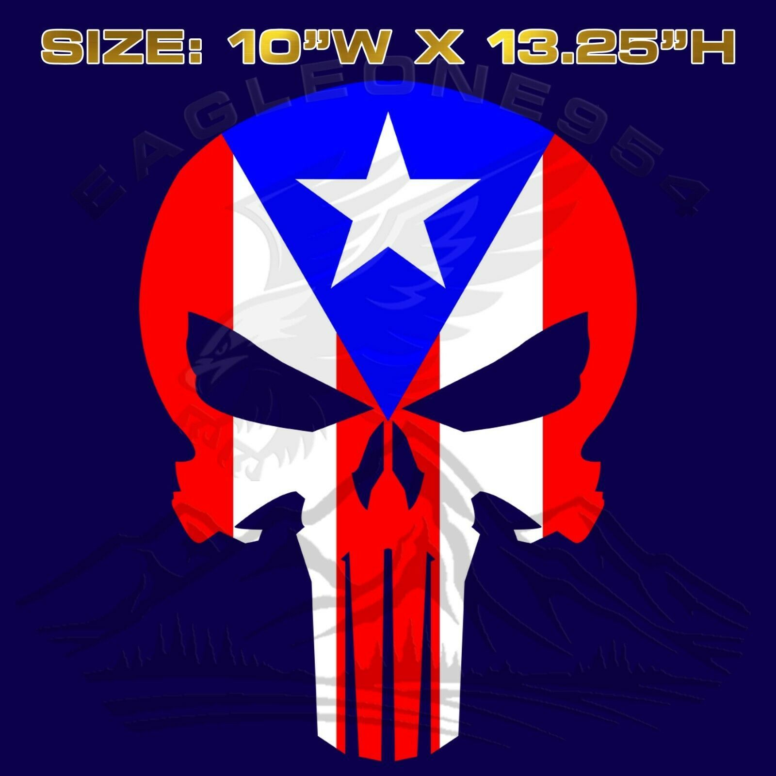Puerto rico flag decal puerto rican flag decal skull 1107 decals