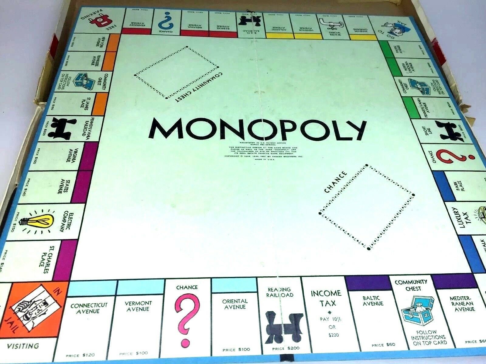 Vintage Monopoly Board Game by Parker Brothers 1961 Made in USA Salem