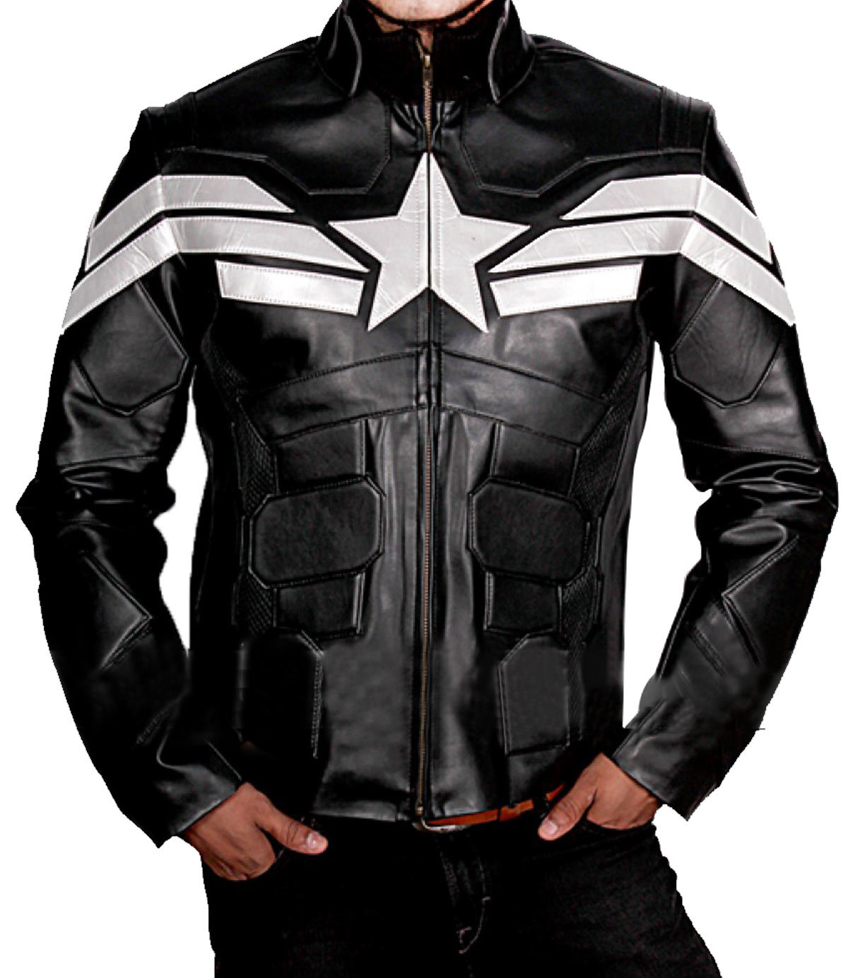 Avengers Endgame Captain America Chris Evans Cosplay Costume Faux Leather Jacket