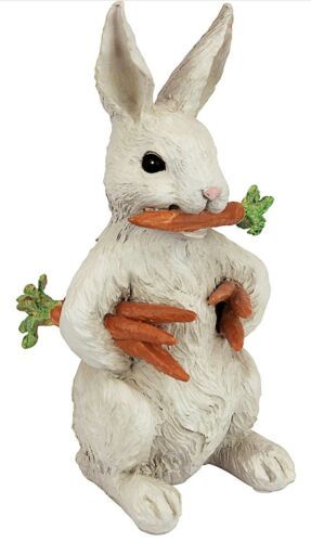 Primary image for Easter Rabbit Holding Carrots Decoration Garden Statue, 12in (a,dt)