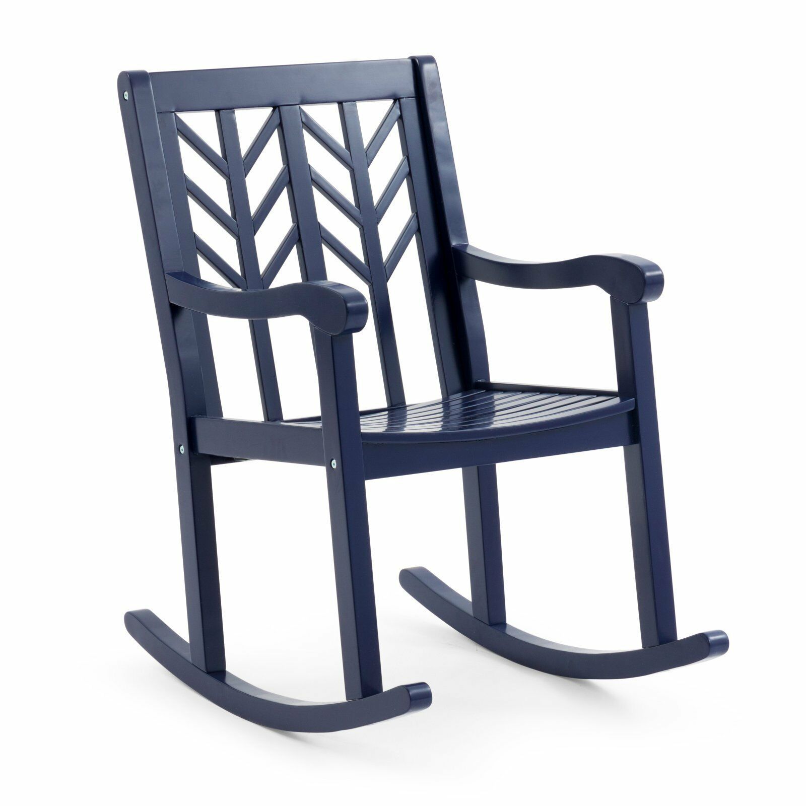 Outdoor Rocking Chair Navy Blue Modern Geometric Back