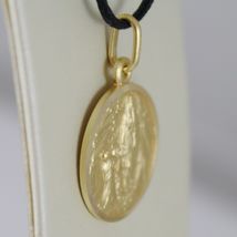 SOLID 18K YELLOW GOLD LADY OF LOURDES 17 MM ROUND MEDAL VIRGIN MARY MADE ITALY image 4