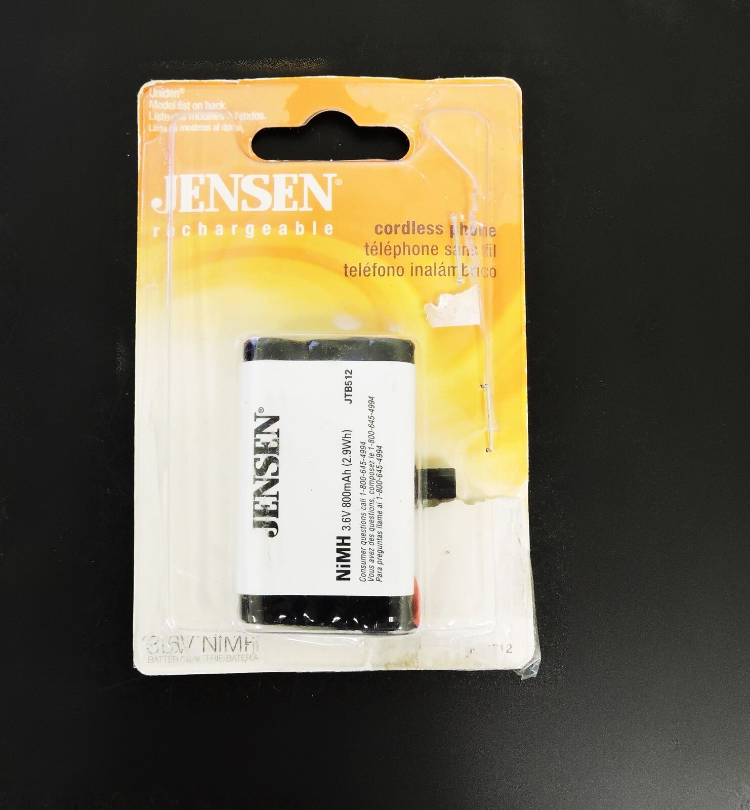 JENSEN Cordless Phone Battery JTB512 Uniden 3.6V 800mAh NiMH
