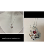 Sterling Silver 925 Necklace Flower Cluster Pendant Red Chrystal NEW - $10.99