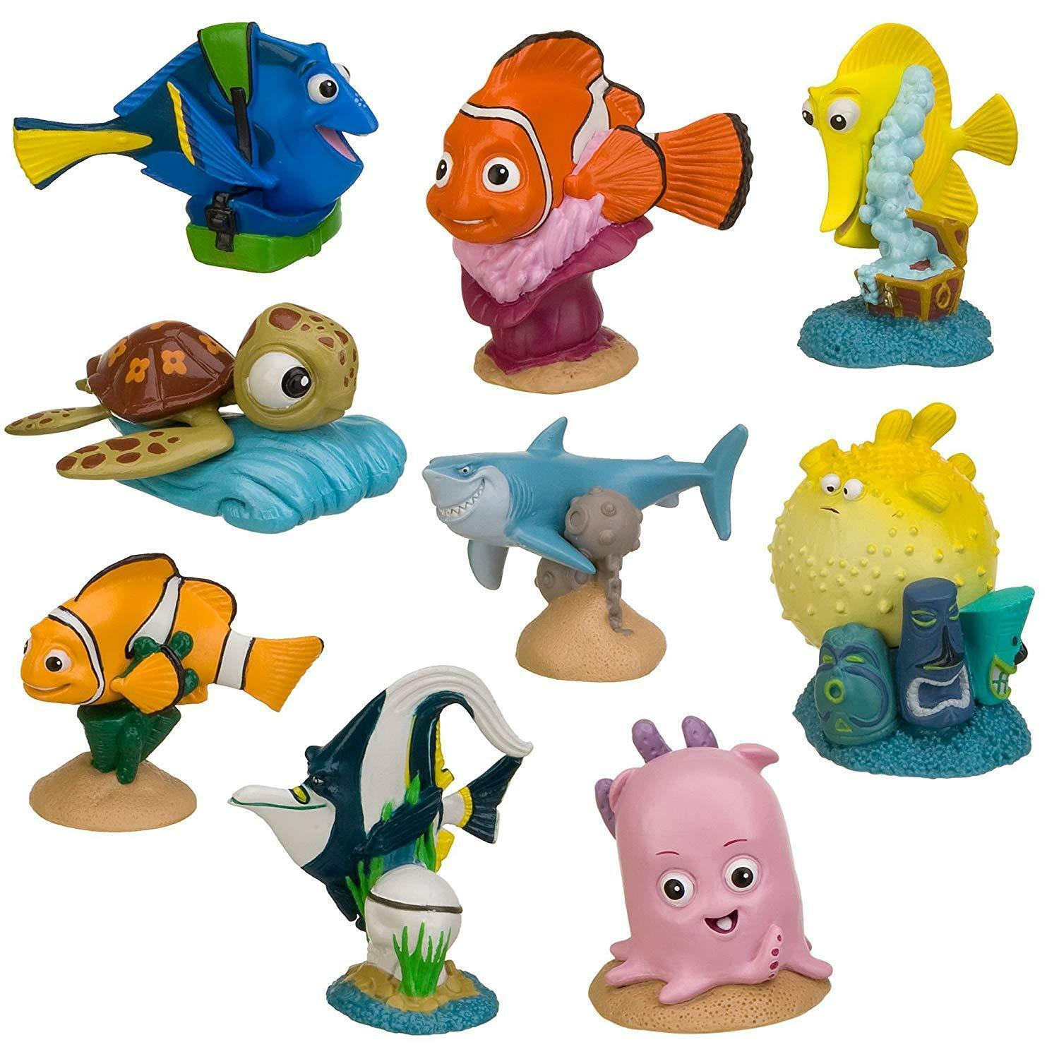 DISNEY FINDING NEMO ACTION FIGURINE PLAYSET! PIXAR! DISNEY STORE 9 PC ...