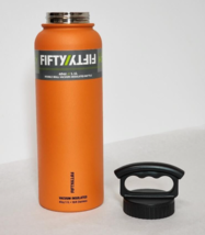 Orange 3 Finger Handle Fifty/Fifty 40oz Double Wall Insulated Steel Water Bottle