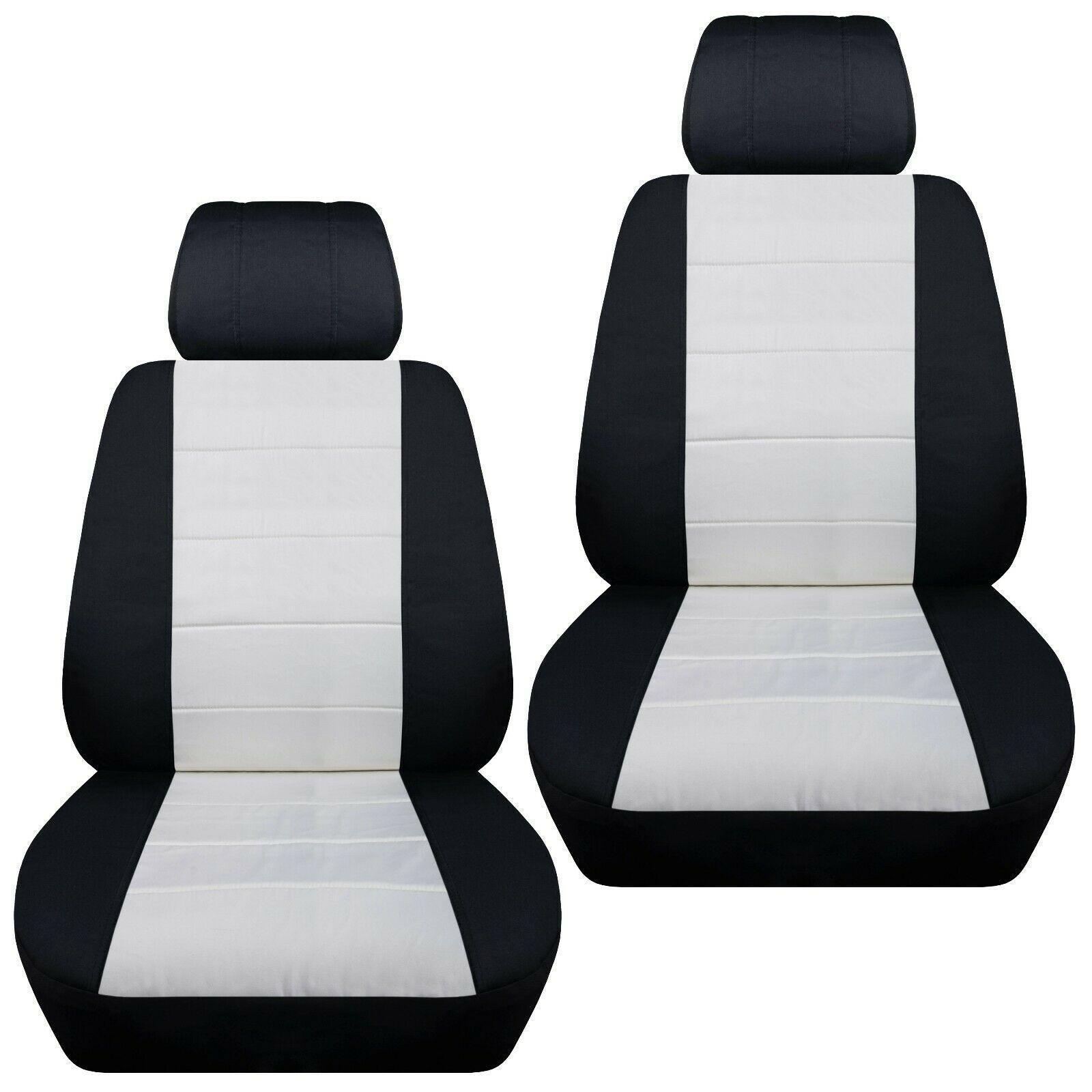 Front Set Car Seat Covers Fits 2010-2020 Kia Soul Black And White ...