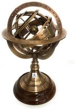 NauticalMart Engraved Brass Tabletop Armillary Nautical Sphere Globe