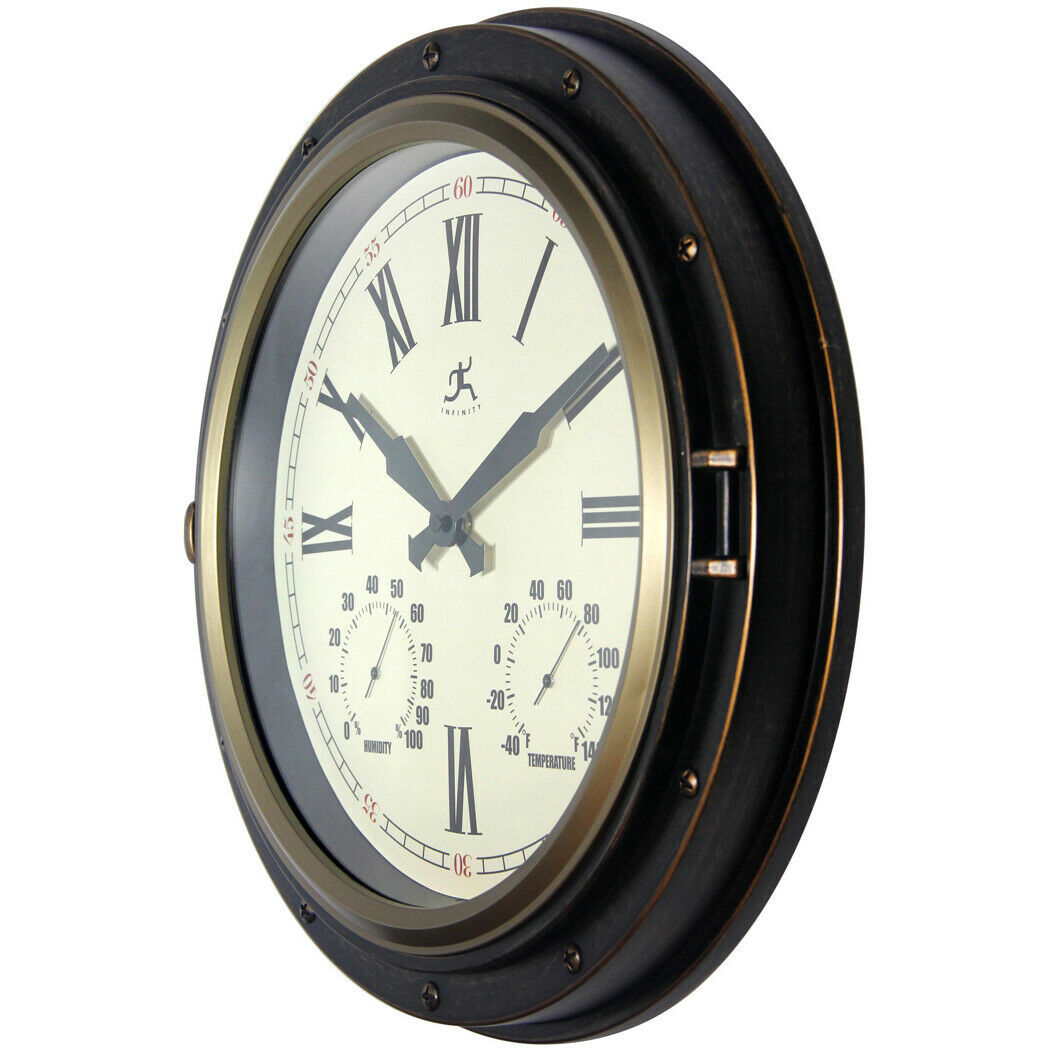 Outdoor 16W x 16H in. Wall Clock All Weather Indoor Deck Patio