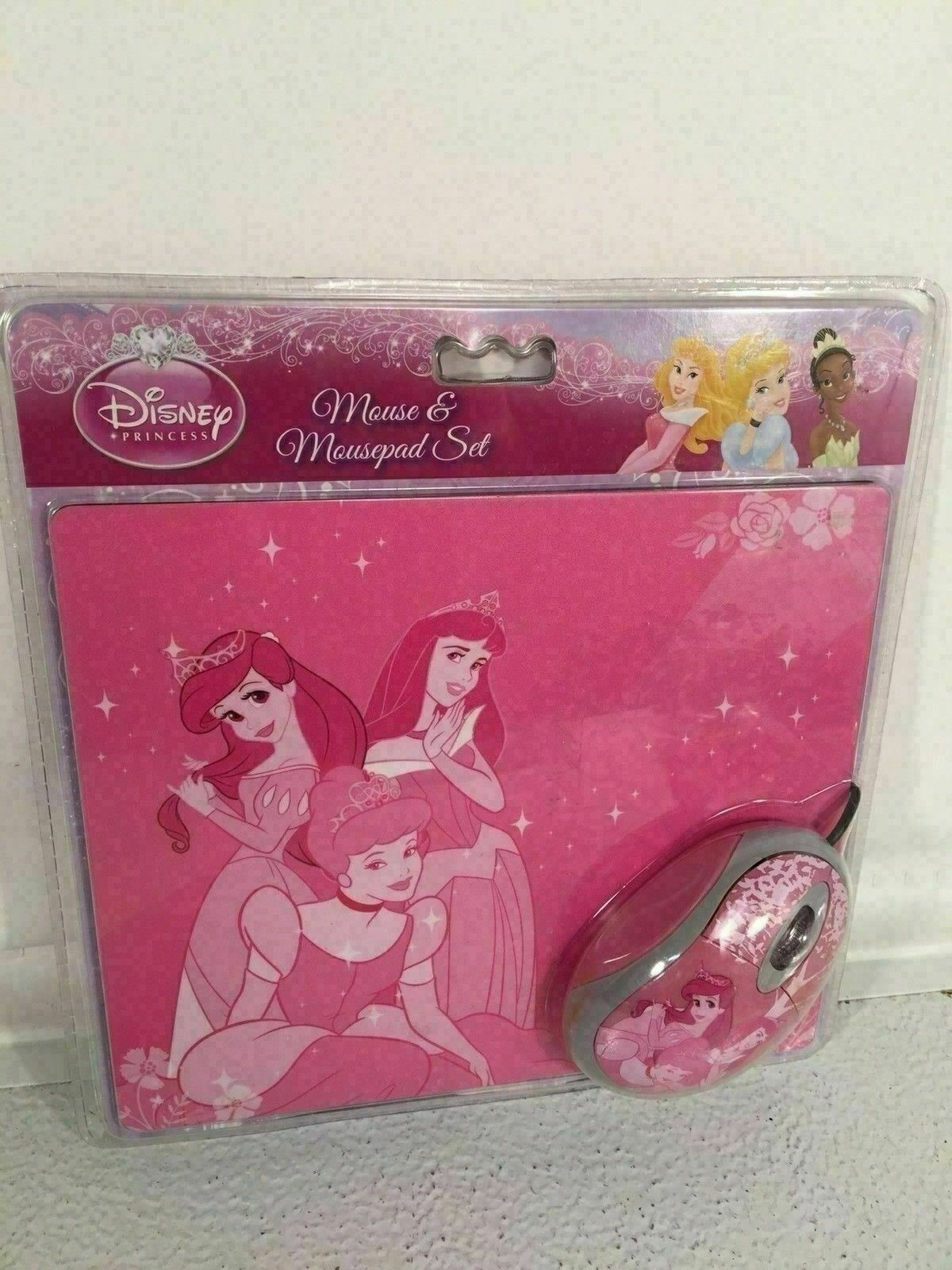 Disney Princess Computer Mouse and Pad Set Pink Windows Mac Accessory