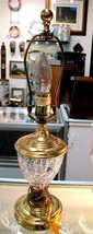 WATERFORD Vintage 1950&#39;s Cut Glass &amp; Brass Lamp vgc - $232.75