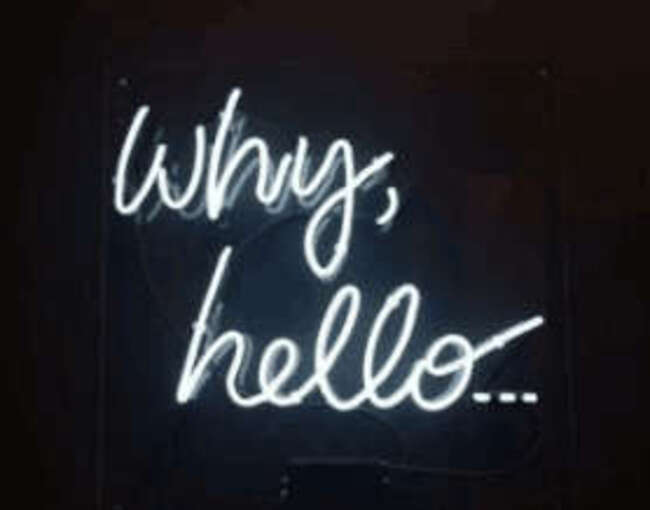 Primary image for Handmade 'Why Hello' Wedding Beautiful Banner Art Light Neon Sign 10"x9"