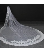 5M Wedding Veil with Comb Neat Sparkle Sequins Lace Edge 2 Layers Bridal - $60.15+