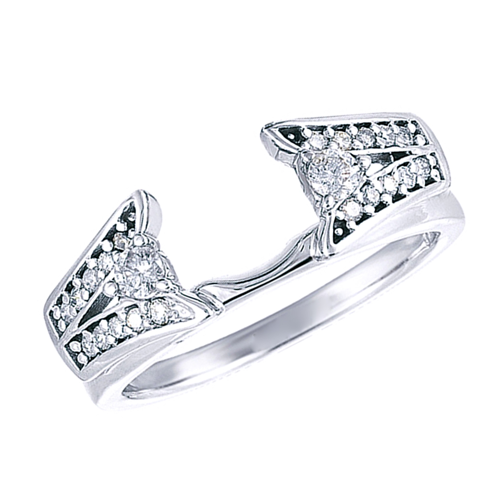 0.29 Ct D/VVS1 Diamond Classic Style Ring Guard Wrap In 14K White Gold