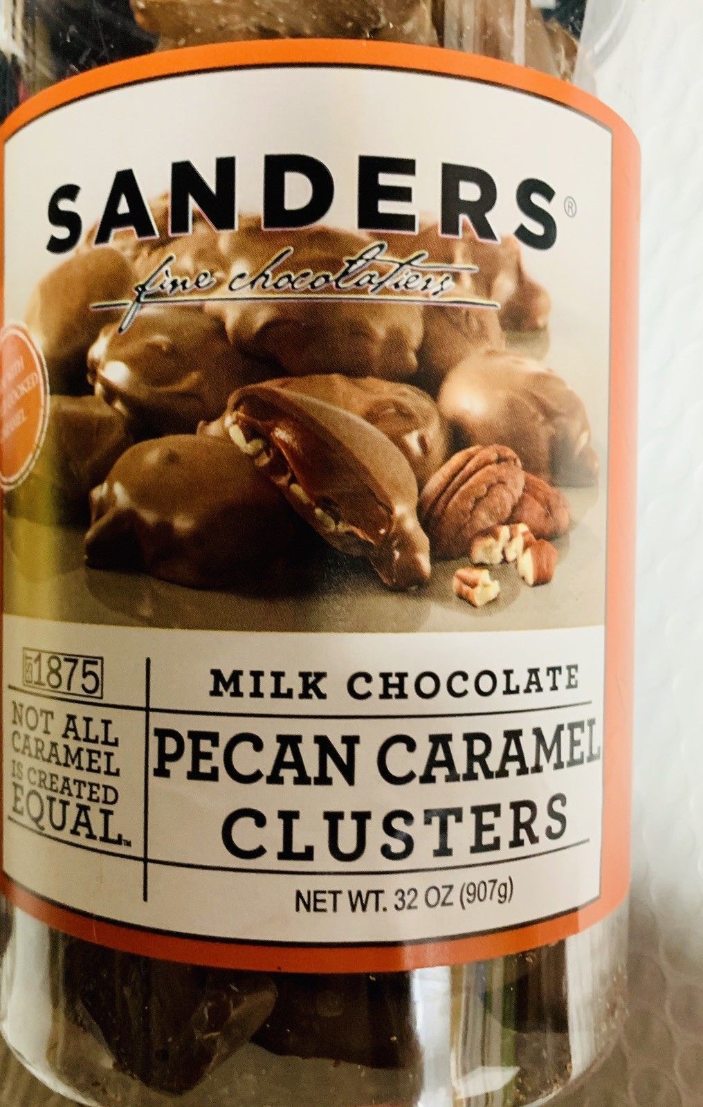 Sanders Fine Milk Chocolate Pecan Clusters Jar 32 Oz - Chocolate