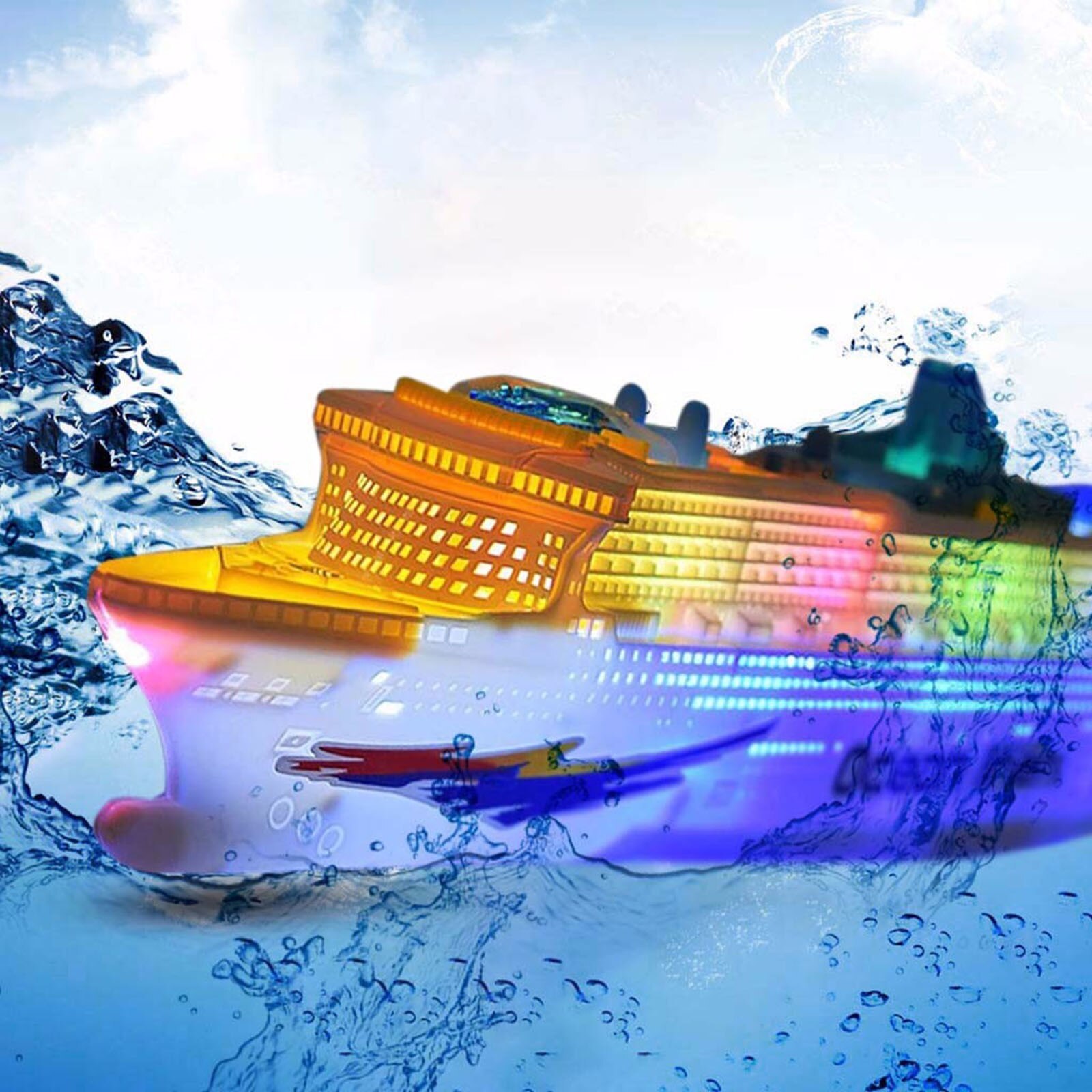 Sporting Light Music Universal Ocean Liner Ship Model Flashing Sound