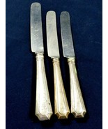Antique lot of 3 LaTema blade Sterling Silver handles knives dinner lunc... - $84.15
