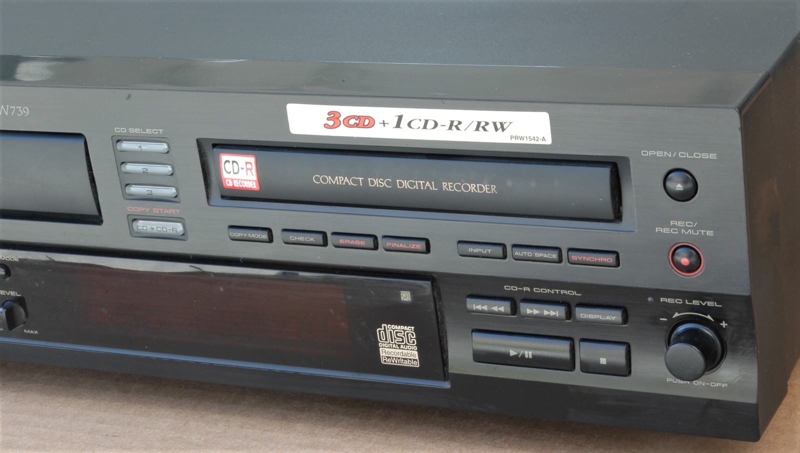 PIONEER PDRW739 DUAL TRAY 3 DISC PLAYER / CHANGER / RECORDER CDR