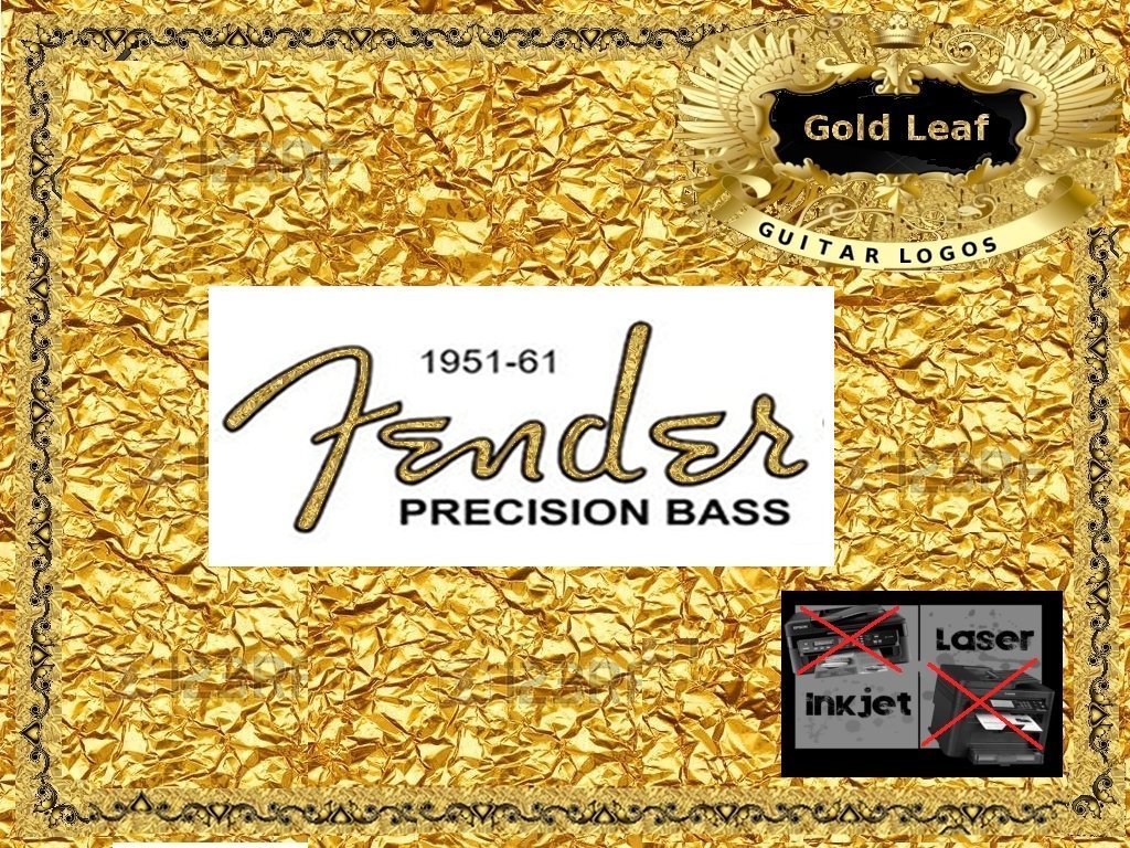 Fender Precision Bass Guitar Decal Inlay Headstock Sticker Waterslide