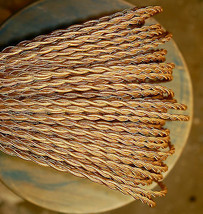 Blonde (Light Gold) Twisted Rayon Covered Wire, Vintage Style Cloth Lamp... - $1.31