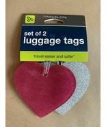 Travelon Set Of 2 Heart Shaped Luggage Tags. Brand New. - $8.59