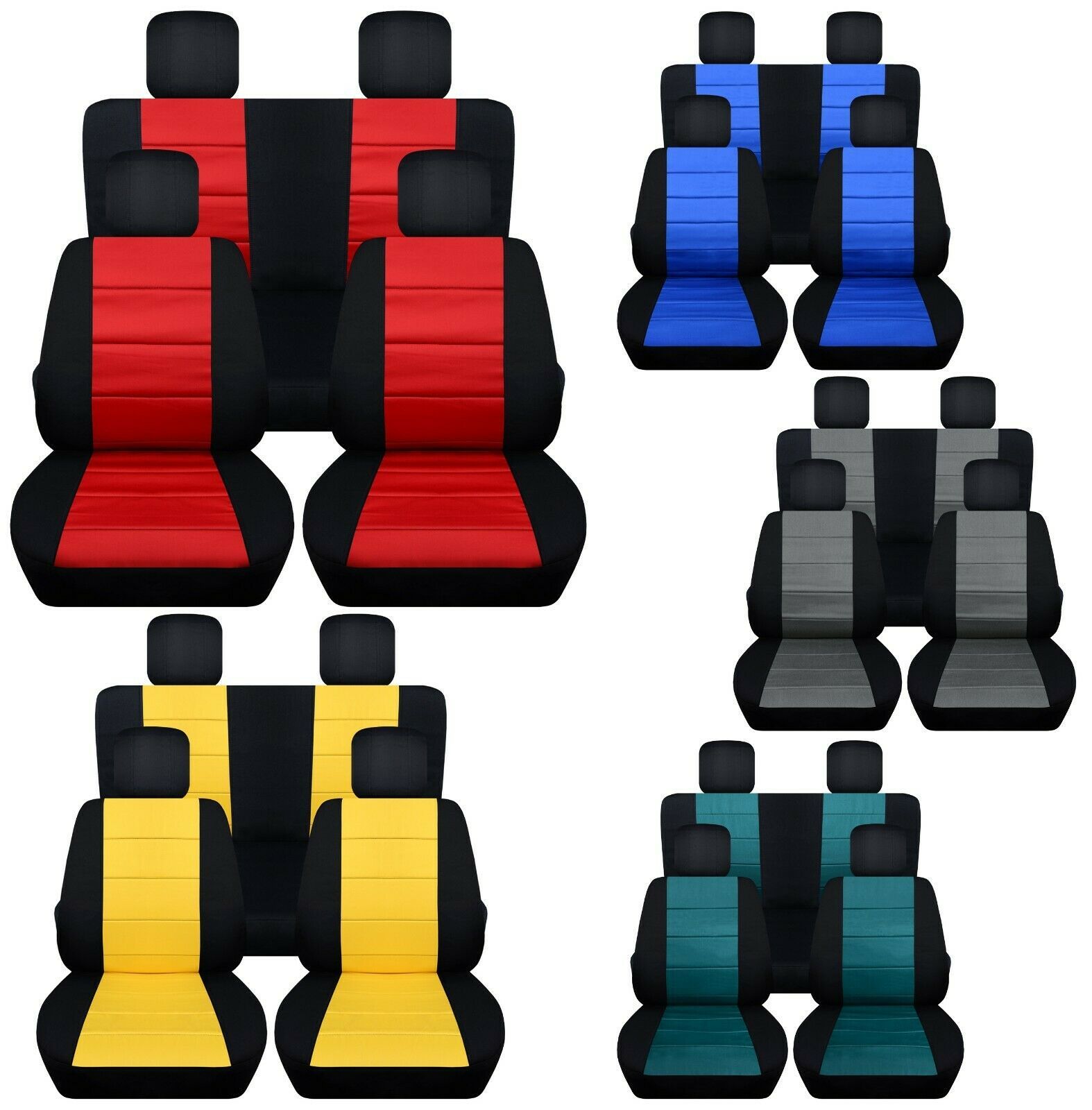 Front and Rear car seat covers Fits Jeep Wrangler JK 2007 to 2018 nice colors - $147.74