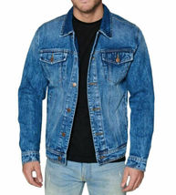 Red Label Men’s Premium Casual Faded Denim Jean Button Up Cotton Slim Fit Jacket image 8