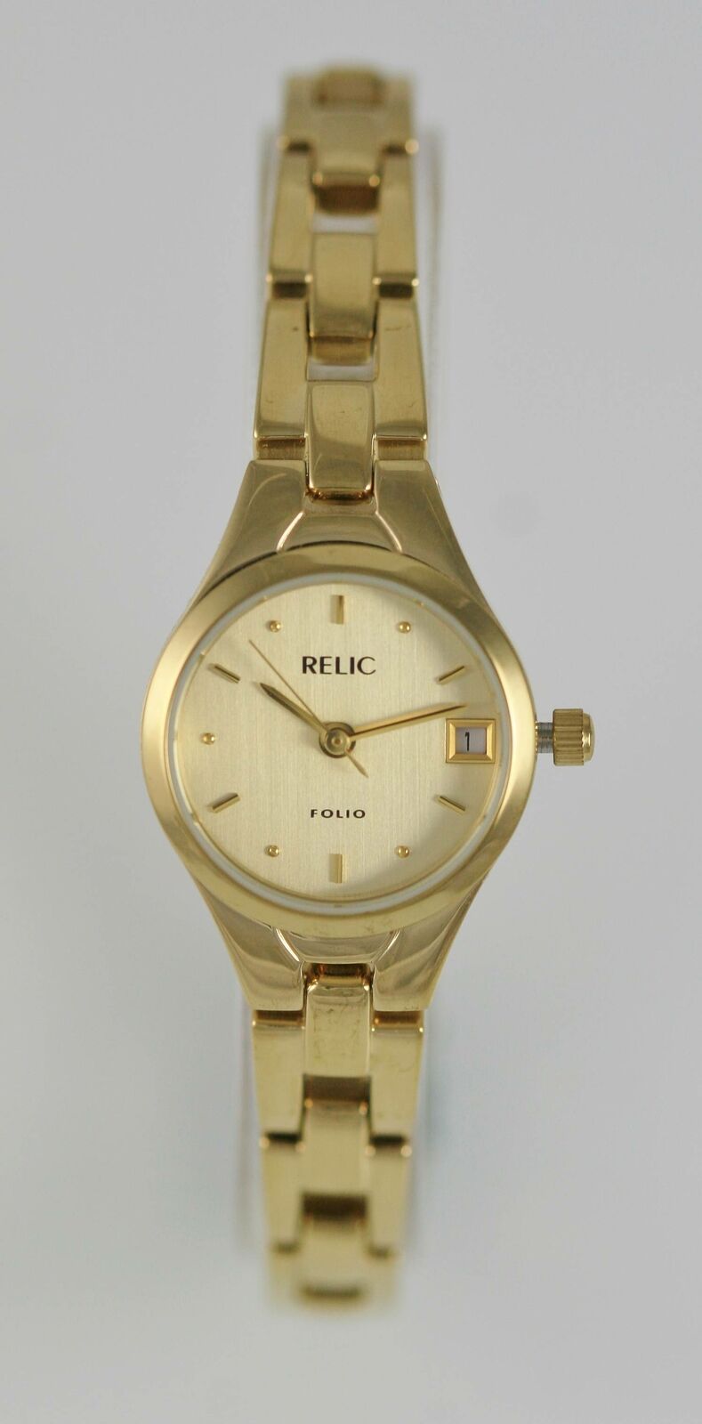 Relic Folio Watch Women Gold Stainless Steel Water Resis 30m Battery
