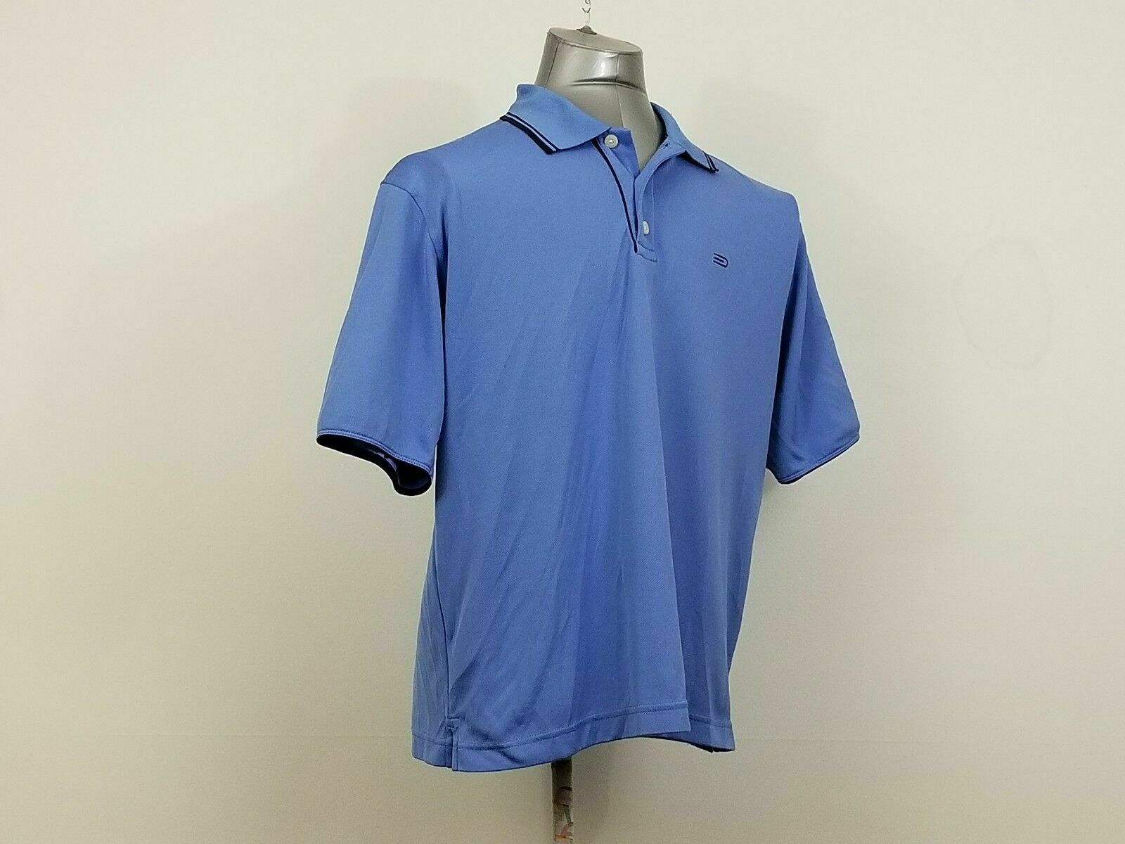 Dockers Blue Polo Shirt Medium Short Sleeve V Neck Athletic Design ...