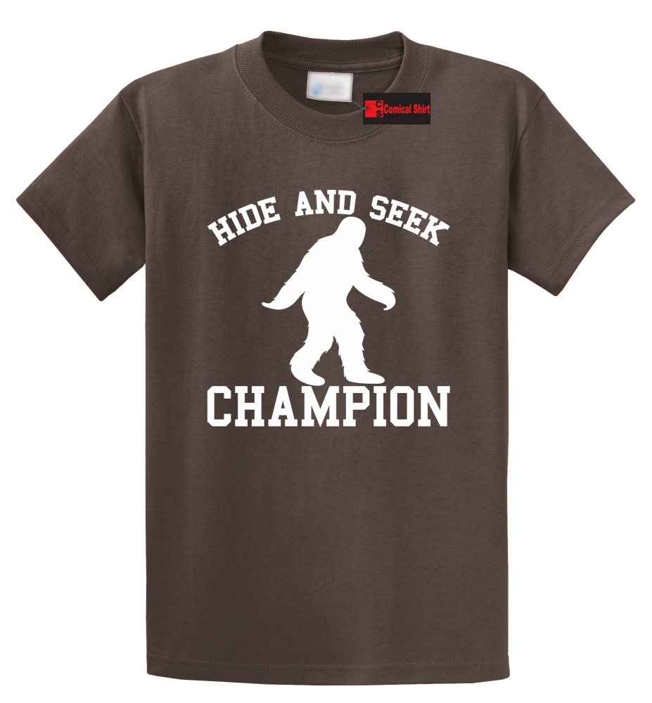 Image of Hide & Seek Champion Funny Sasquatch Bigfoot Graphic Tee