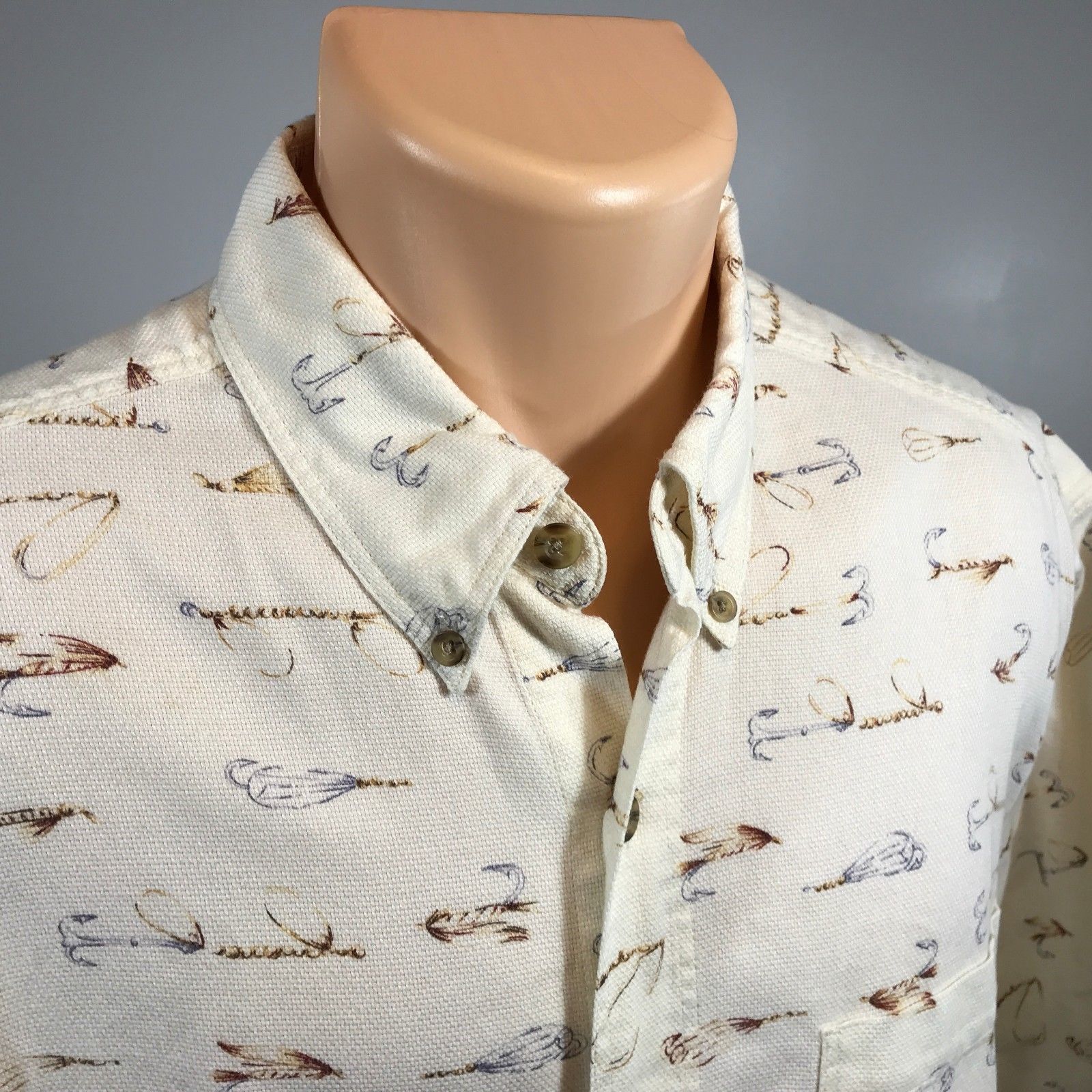 Woolrich XL Shirt Mens Short Sleeve Button Down Size XL Fly Fishing