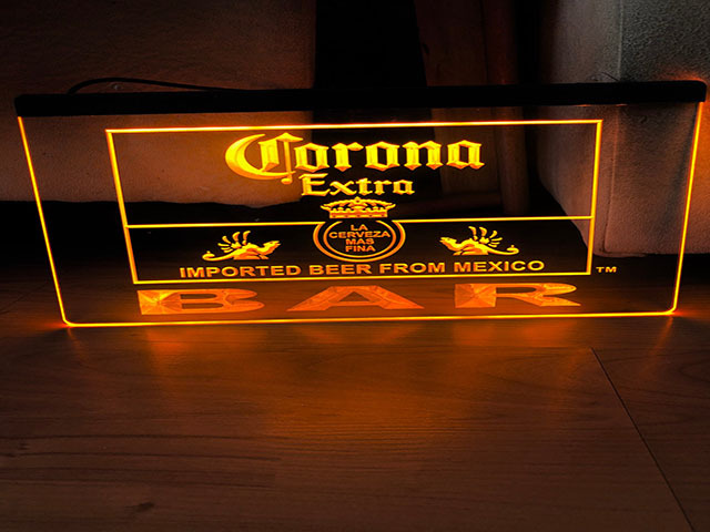 Corona Bar LED Neon sign hang sign the walls decor crafts display glowing