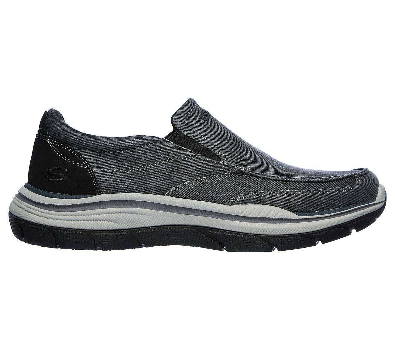 Skechers Extra Wide Fit Black Shoe Men Comfort Slip On Casual Memory ...