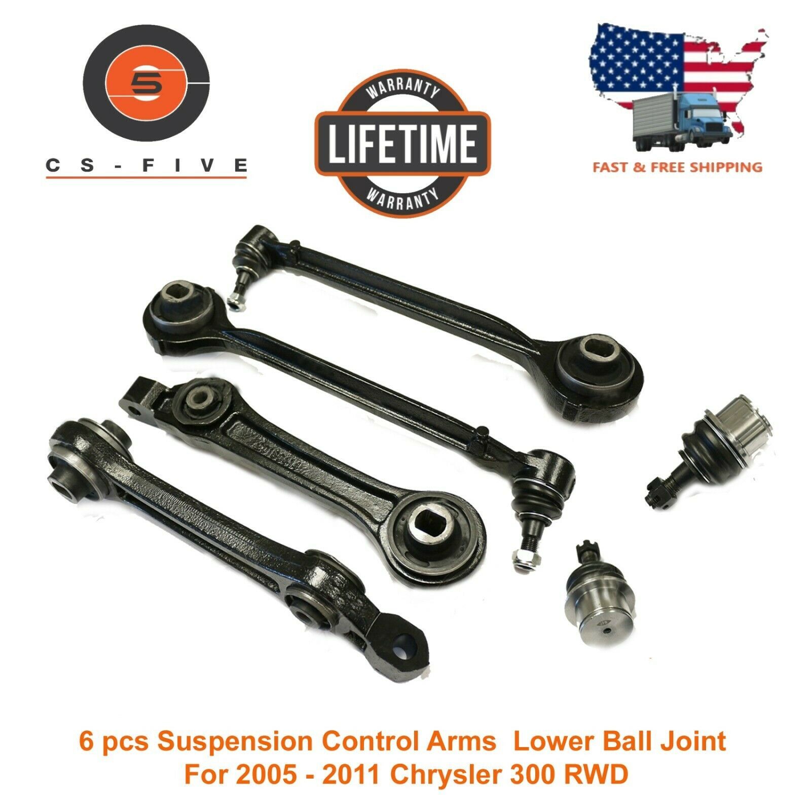 6 pcs Suspension Control Arms Lower Ball Joint For 2005 2011 Chrysler