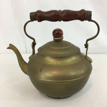 Vtg Small Brass Wood Handle Teapot - $19.80