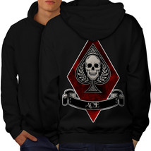 Diamond Ace Skull Casino Sweatshirt Hoody Game Skull Men Hoodie Back - $20.99