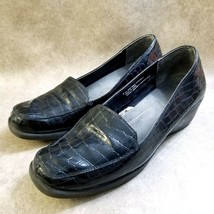 Aerosoles Womens  096016979 Size 9 Black  Croc Print Slip On Loafer Flats - $21.99