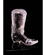 Designer Cowboy boot glass Shoe / Ralph Lauren crystal - Biker gift - gl... - $65.00