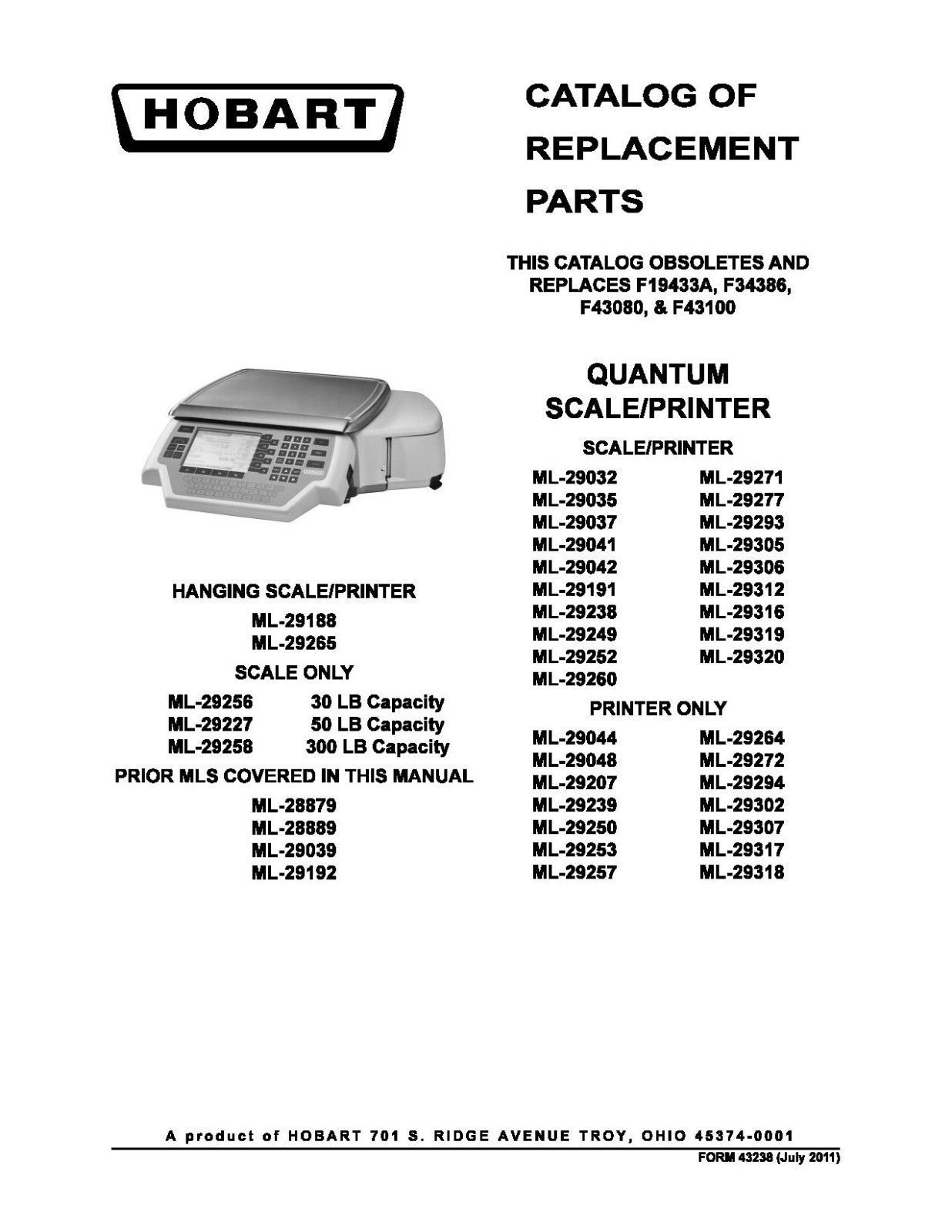 30 Hobart Quantum Scale Label Error