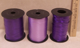 Lot of 3 Curling Ribbon Spools Crafts Shades of Purple 2 Dark &amp; 1 Light ... - $13.16