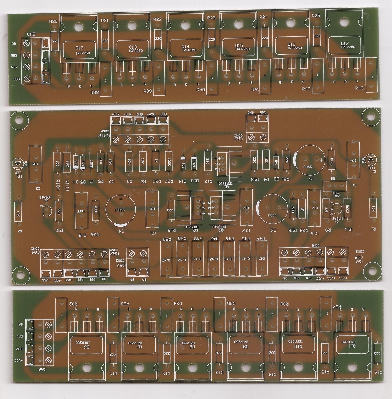 100W Mosfet Pure Class A SE Amplifier PCB 3 Pcs Main And Output Boards 