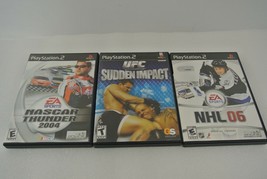 UFC Sudden Impact Nascar Thunder 2004 NHL 06 (Playstation 2) Lot of 3 PS2 - $19.34