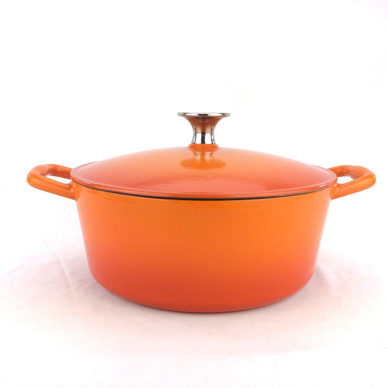 Lagostina Cast Iron Enamel Casserole Dish Orange Pot 4 Qt 3.8L Tuscan ...