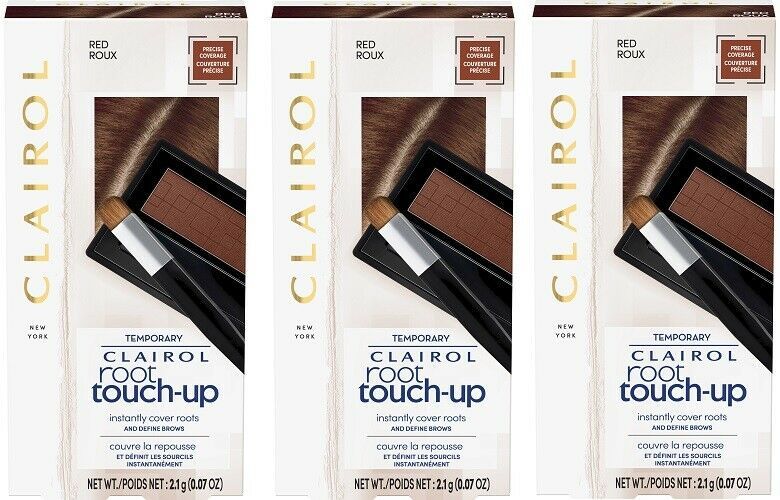 3 PACK Clairol Temporary ROOT TOUCH-UP Conceal Powder Precise Coverage Red Roux - $22.76