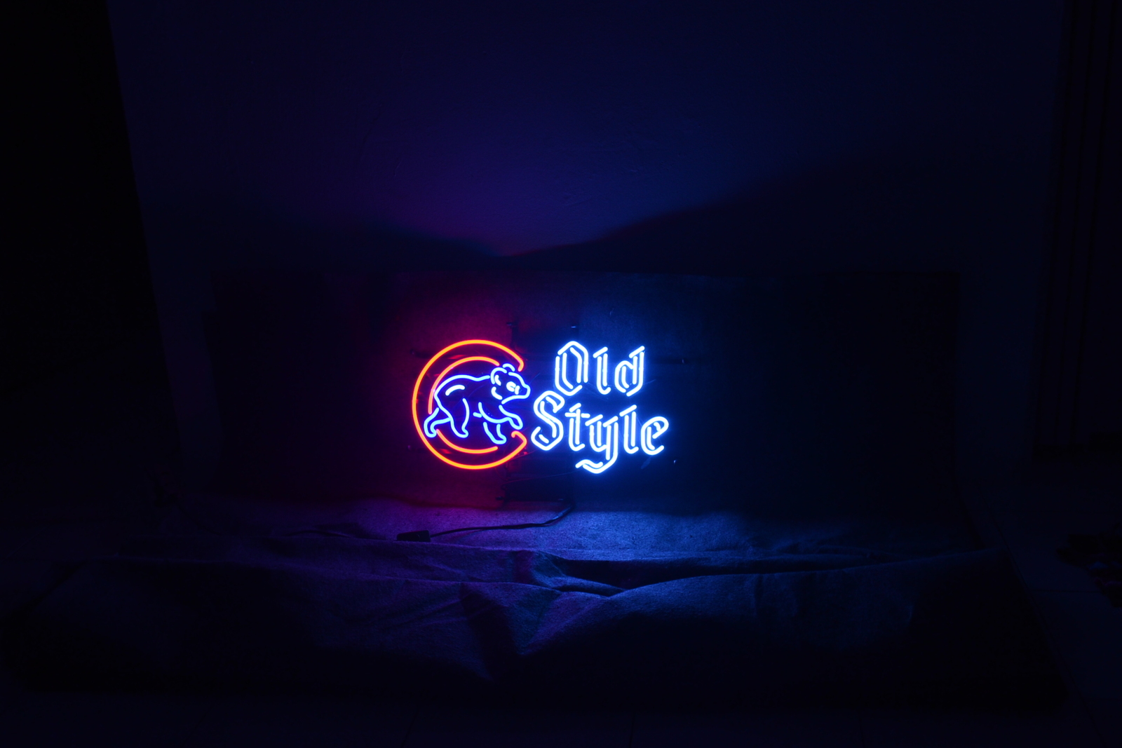 Bear Old Style Chicago Cubs Bar Neon Light Sign 18\" x 15