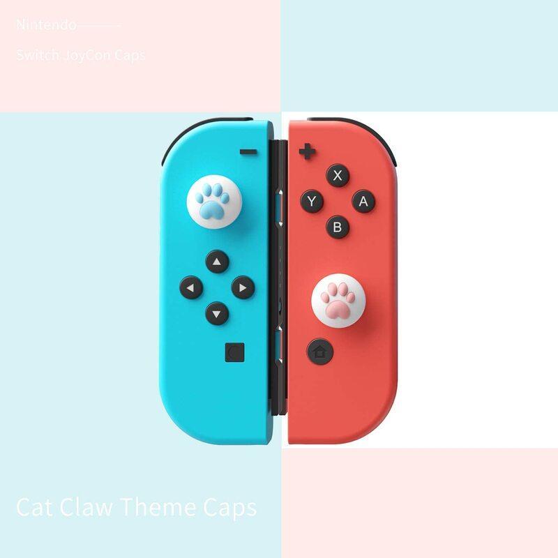 Standard 4Pack Switch Handle Button Cap Cat Paw Design Thumb Grip Nintendo & Lit