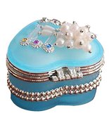 Black Temptation Heart-Shaped Glass Jewelry Box Children&#39;s Dressing case... - $18.72