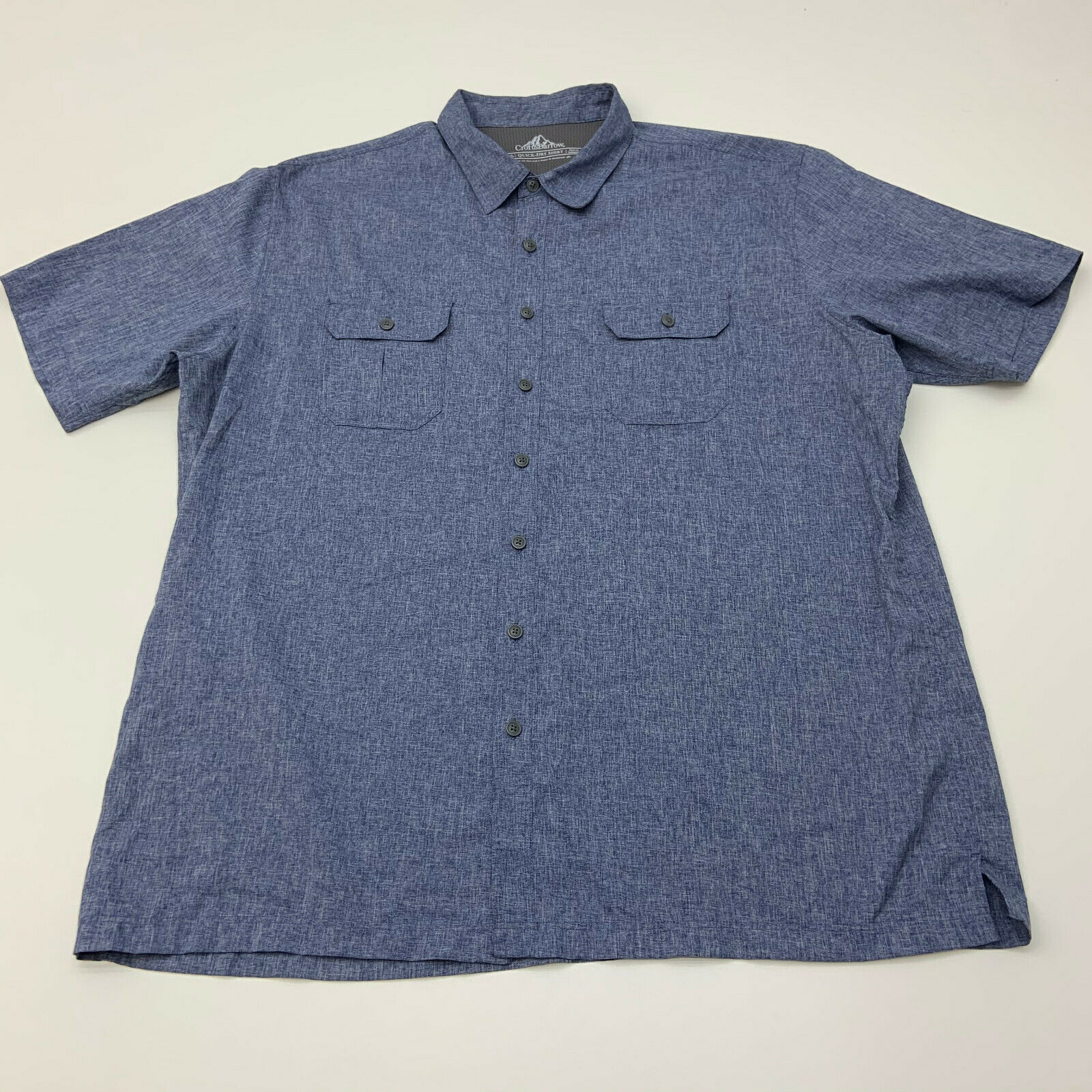 Croft&barrow Quick Dry Shirt Mens XXL Blue Short Sleeve Casual - Casual ...