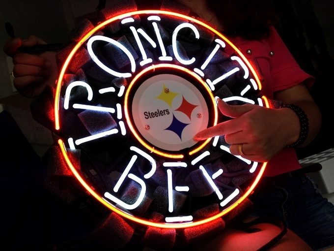 NFL Upper Pittsburgh Steelers Iron City Beer Bar Neon Light Sign 16'' x ...